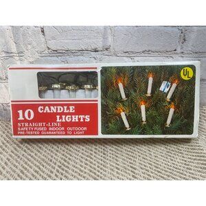 Vintage 10 Christmas Candle String Lights Indoor/Outdoor Holiday Decor Tested